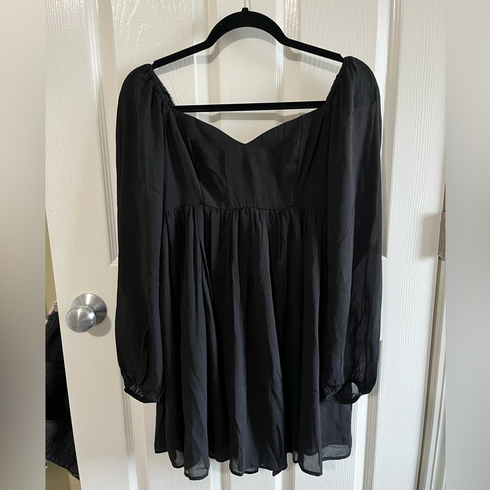 Abercrombie Black Babydoll Long Sleeve A-line Dress